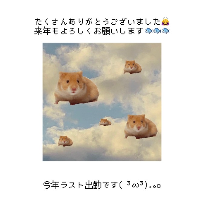 2025年ありがとうございました₍ᵔ· ̫·ᵔ₎飛んで飛んで飛んで飛んで回って回ってだね